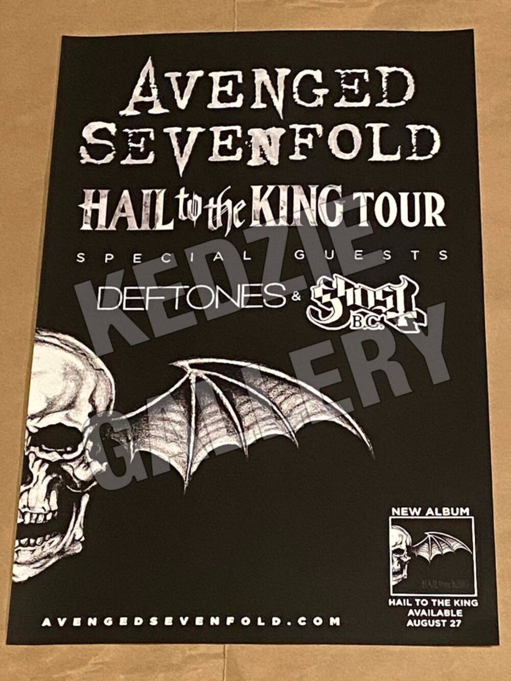 Avenged Sevenfold 2013 Hail to the King Tour Deftones Ghost B.C. Promo Poster